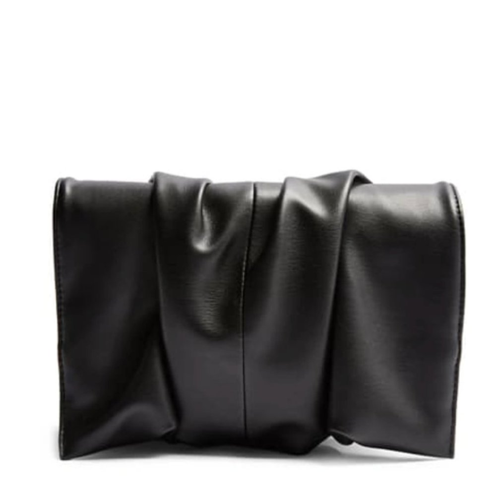 Topshop | Convertible Clutch | Gold Chain Strap | Black Faux Leather
